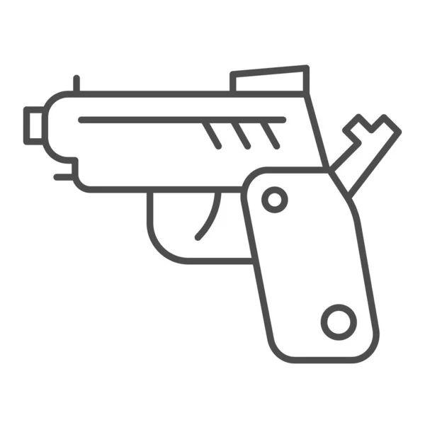 Pistolet cienka linia ikona. Ilustracja wektora broni odizolowana na białym. Projektowanie stylu broni, przeznaczony do sieci i aplikacji. Eps 10. — Wektor stockowy
