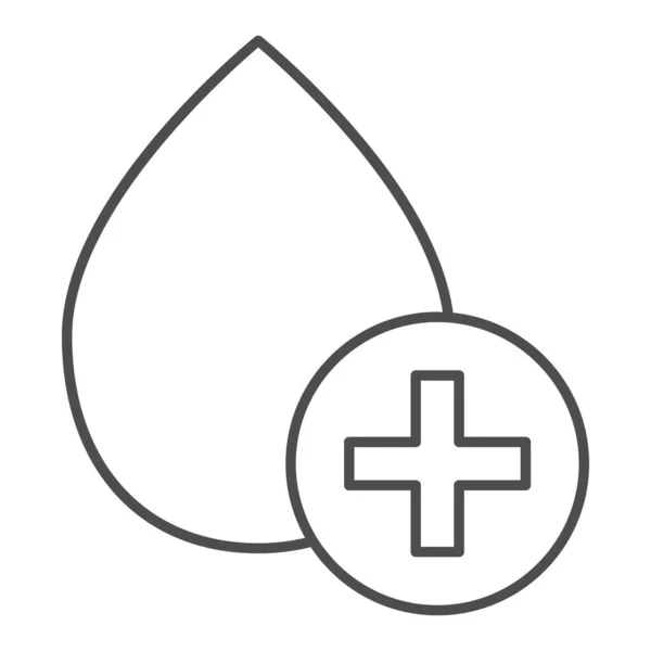 血が細い線のアイコンをドロップ.白で隔離されたベクターイラストを寄付する。Webとアプリ用に設計された献血アウトラインスタイルのデザイン。Eps 10. — ストックベクタ