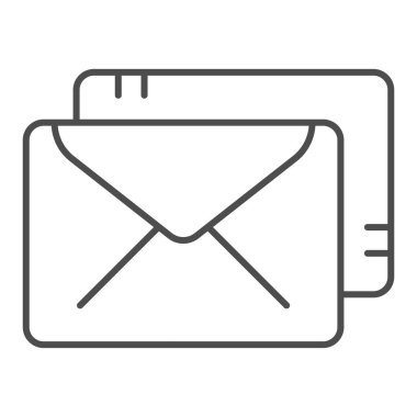 Zarflar ince çizgi simgesi. Posta vektör illüstrasyonu beyaza izole edildi. Web ve uygulama için dizayn edilmiş tasarım taslağı. Eps 10.