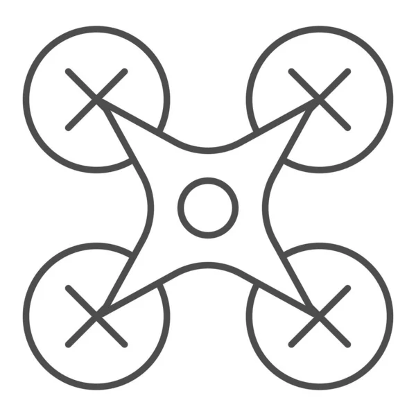Drone icono de línea delgada. Ilustración vectorial de aviones aislada en blanco. Diseño de estilo de esquema de helicóptero, diseñado para web y aplicación. Eps 10 . — Archivo Imágenes Vectoriales