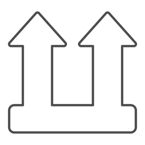Laadbord dunne lijn icoon. Ladingspijl symbool vector illustratie geïsoleerd op wit. Lift outline stijl ontwerp, ontworpen voor web en app. Eps 10. — Stockvector