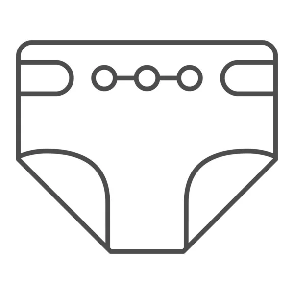 Icona della linea sottile del pannolino. Illustrazione vettoriale del pannolino monouso isolata su bianco. Nappy design stile contorno, progettato per il web e app. Eps 10 . — Vettoriale Stock