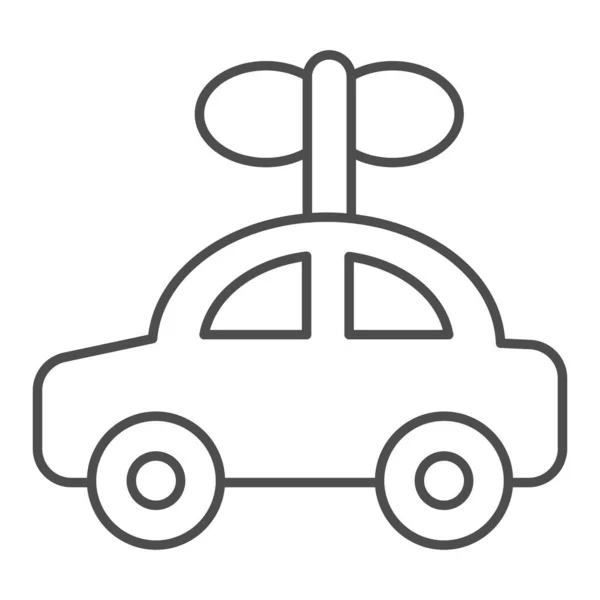 Ikona tenké čáry v autě. Kid auto vektor ilustrace izolované na bílém. Design dětských autíček ve stylu osnovy, navržený pro web a aplikaci. Eps 10. — Stockový vektor