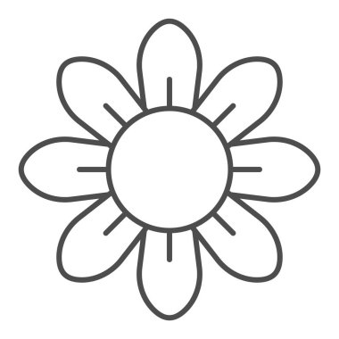 İnce çiçek çizgisi simgesi. Çiçek vektör çizimi beyaza izole edildi. Gelişmiş tasarım tasarımı, web ve uygulama için tasarlandı. Eps 10.