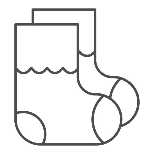Kinderen sokken dunne lijn icoon. Baby sokken vector illustratie geïsoleerd op wit. Kid kleding omtrek stijl ontwerp, ontworpen voor web en app. Eps 10. — Stockvector