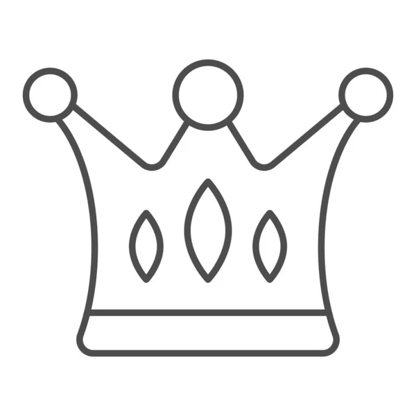 Kroon dunne lijn pictogram. Majestueuze vectorillustratie geïsoleerd op wit. Royalty outline stijl ontwerp, ontworpen voor web en app. Eps 10. — Stockvector