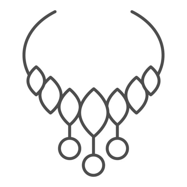 Collar icono de línea delgada. Ilustración vectorial de joyas aislada en blanco. Perlas esbozan diseño de estilo, diseñado para la web y la aplicación. Eps 10 . — Vector de stock