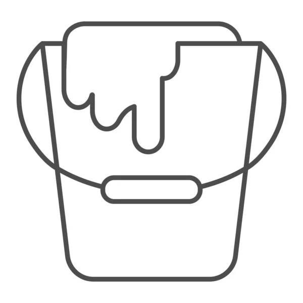 油漆桶细线图标.能在白色上孤立的矢量图解.油漆容器轮廓设计,专为网页和应用程序设计.Eps 10. — 图库矢量图片