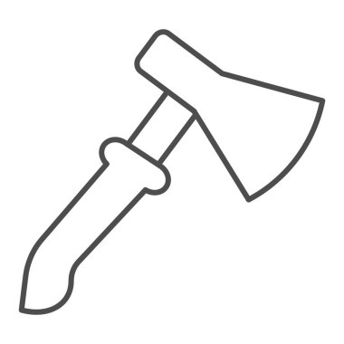 Balta ince çizgi simgesi. Bıçak vektör çizimi beyaza izole edildi. Ax ana hatları tasarımı, web ve uygulama için tasarlandı. Eps 10.