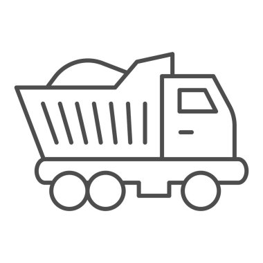 Kamyon ince çizgi simgesi. Van vektör çizimi beyaza izole edildi. Lorry tasarım tasarımı, web ve uygulama için tasarlandı. Eps 10.