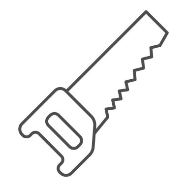 İnce çizgi simgesi gördüm. Marangozluk vektör çizimi beyaza izole edildi. Blade tasarımı, web ve uygulama için tasarlandı. Eps 10.