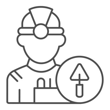 İnce çizgi simgesi oluştur. Mühendis vektör çizimi beyaza izole edildi. Web ve uygulama için tasarlanmış işçi tasarımı tasarımı. Eps 10.