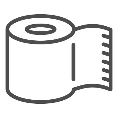 Kağıt rulo çizgisi simgesi. Tuvalet kağıdı geri dönüşüm vektör çizimi beyaza izole edildi. Kağıt kaydırma tasarımı, web ve uygulama için tasarlanmış. Eps 10.