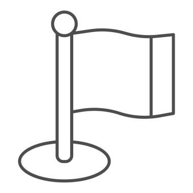 İnce çizgi simgesi. Bayrak direği çizimi beyaza izole edildi. Pointer tasarımı, web ve uygulama için tasarlandı. Eps 10.