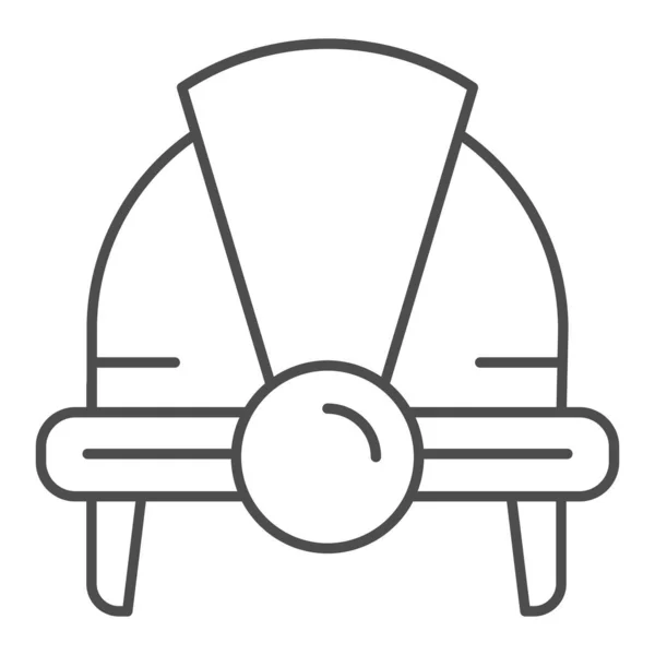 Casque de construction ligne mince icône. Illustration vectorielle du casque Builder isolée sur blanc. Conception de style de contour de chapeau de protection, conçu pour le web et l'application. Eps 10 . — Image vectorielle