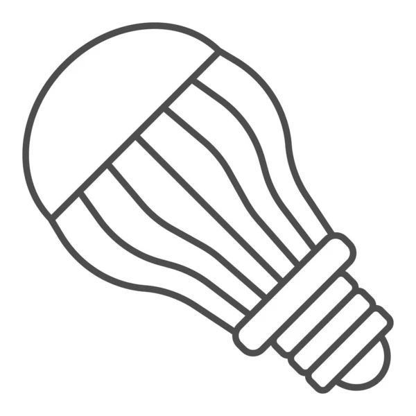 Lampadina ecologica icona linea sottile. Illustrazione vettoriale della lampada Eco isolata su bianco. Design elettrico in stile contorno, progettato per web e app. Eps 10 . — Vettoriale Stock