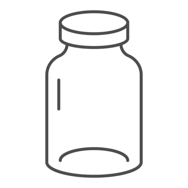 Jar tunn linje ikon. Glas vektor illustration isolerad på vitt. Kruka skissera stil design, utformad för webb och app. Eps 10. — Stock vektor