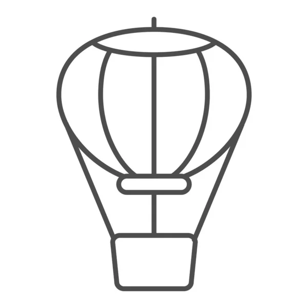 Hőlégballon vékony vonal ikon. Légi közlekedési vektor illusztráció elszigetelt fehér. Utazási stílus tervezése, web és app. 10. rész. — Stock Vector