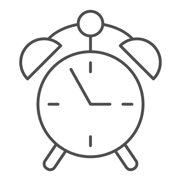 Relógio de alarme ícone de linha fina. Assista ilustração vetorial isolado no branco. Design de estilo de contorno de tempo, projetado para web e aplicativo. Eps 10 . —  Vetores de Stock