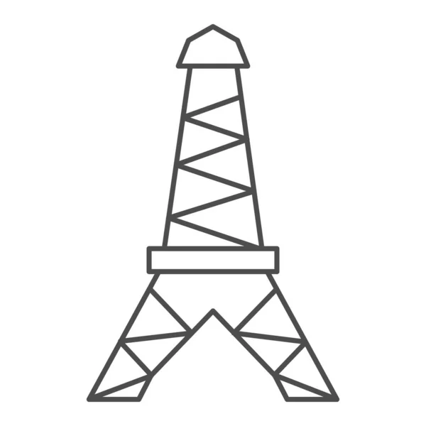 埃菲尔铁塔细线图标.在白色上孤立的巴黎矢量图解。法国建筑风格设计,专为网页和应用设计.Eps 10. — 图库矢量图片
