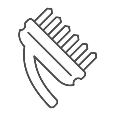 Temizleme fırçası ince çizgi simgesi. Beyaz üzerine izole edilmiş ev vektör illüstrasyonu. Tüylü tasarım tasarımı, web ve uygulama için tasarlandı. Eps 10.