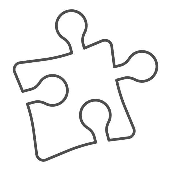 Puzzle icono de línea delgada. Ilustración de vector Jigsaw aislado en blanco. Diseño de estilo de esquema de solución, diseñado para la web y la aplicación. Eps 10 . — Vector de stock