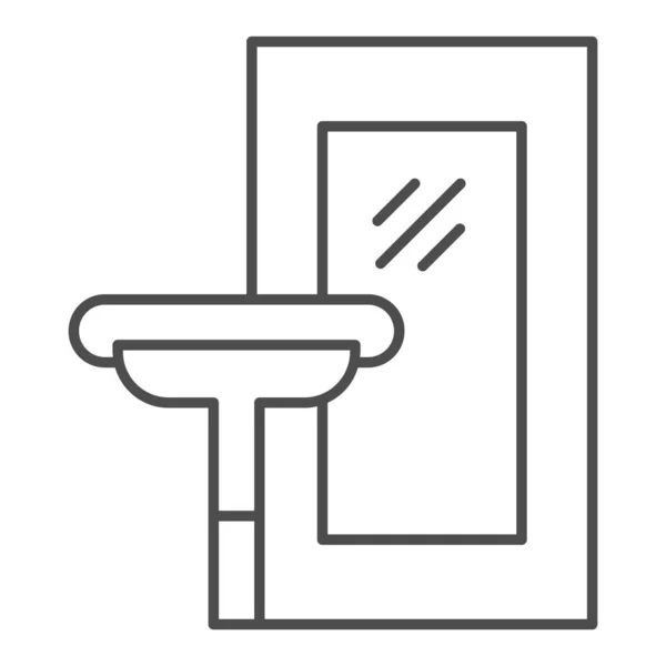 Trapeador para lavar ventanas icono de línea delgada. Ilustración vectorial doméstica aislada en blanco. Diseño de estilo de esquema limpio, diseñado para la web y la aplicación. Eps 10 . — Vector de stock