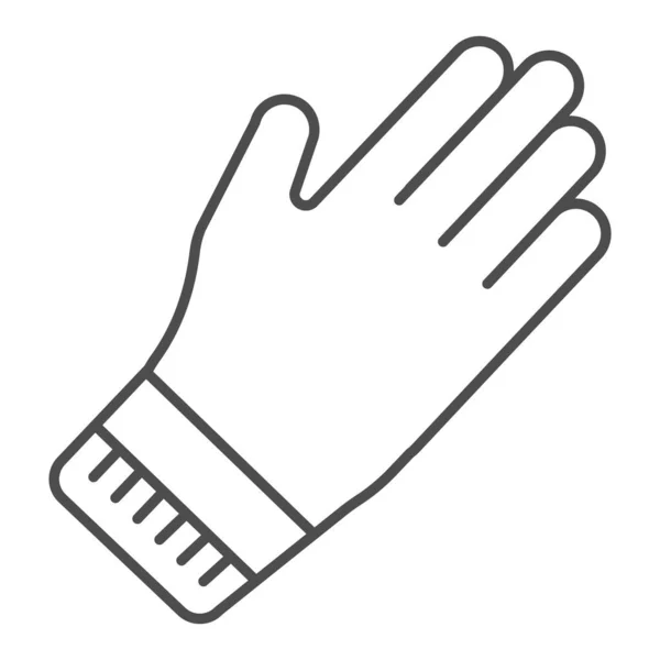 Rubber gauntlets thin line icon. Garden glove vector illustration isolated on white. Cleaning gloves outline style design, designed for web and app. Eps 10. — Stock Vector