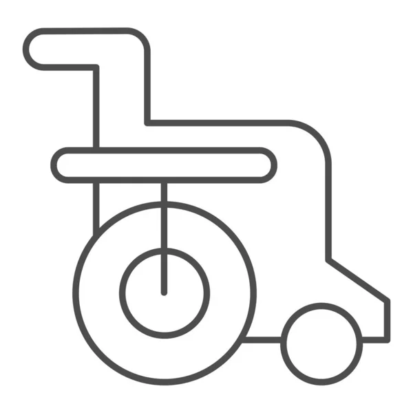 Sedia disabili icona linea sottile. Illustrazione vettore sedia a rotelle isolata su bianco. Handicapped design stile contorno, progettato per il web e app. Eps 10 . — Vettoriale Stock