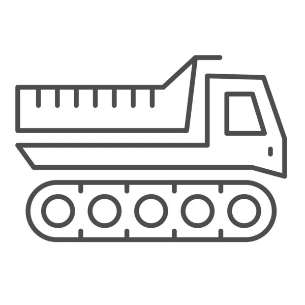 Snowplow thin line icon, winter transport symbol, cross-country vehicle vector sign on white background, caterpillar snowmobile icon outline style mobile concept and web design. Gráficos vectoriales . — Vector de stock