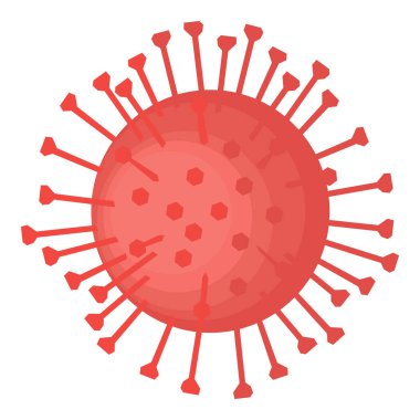 Beyaz arkaplanda izole edilmiş Corona virüs hücre vektörü çizimi.