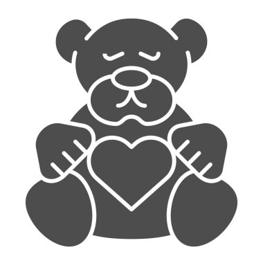 Oyuncak ayı simgesi. Pelüş oyuncak vektör çizimi beyaza izole edildi. Oyuncak kabartma tasarımı, web ve uygulama için tasarlanmış. Eps 10.