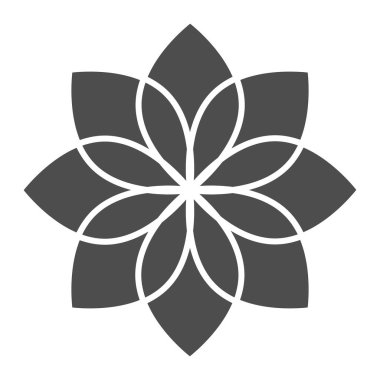 Lotus katı ikonu. Çiçek vektör illüstrasyonu beyaza izole edildi. Çiçek kabartma tasarımı, web ve uygulama için tasarlanmış. Eps 10.