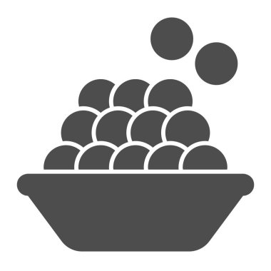 Kırmızı havyar katı bir ikon. Siyah havyar vektör çizimi beyaza izole edilmiş. Deniz ürünleri kabartma tasarımı, web ve uygulama için tasarlanmış. Eps 10.