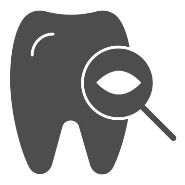 Diş muayenesi için sağlam bir ikon. Diş kontrolü vektör illüstrasyonu beyazda izole edildi. Diş incelemesi tasarımı, web ve uygulama için tasarlanmış. Eps 10.