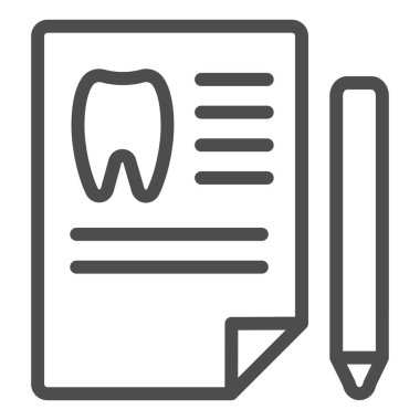 Diş hekimi tarih çizgisi simgesi. Tıbbi kağıt çizimi beyaza izole edildi. Diş tarihi tasarımı, web ve uygulama için tasarlanmış. Eps 10.