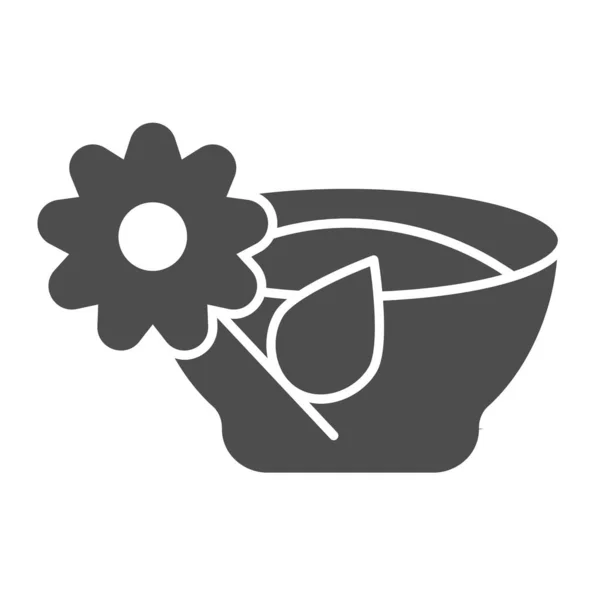 Thé de fleur icône solide. Illustration vectorielle de boisson isolée sur blanc. Thé à base de plantes style glyphe design, conçu pour le web et l'application. Eps 10 . — Image vectorielle