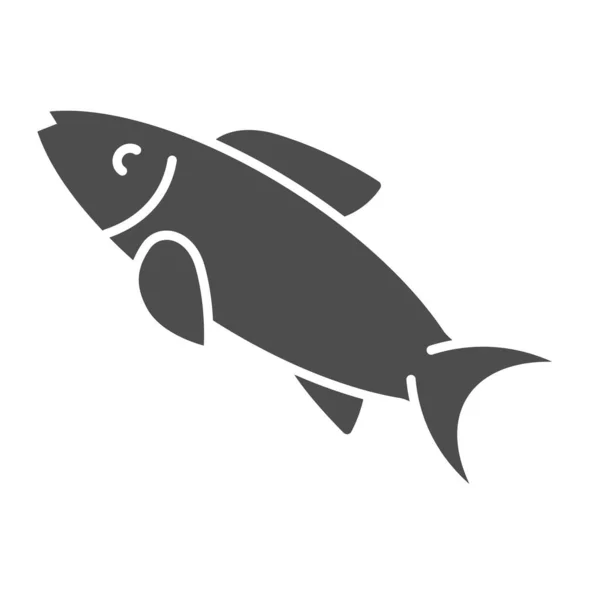 Poisson hareng icône solide. Illustration vectorielle des aliments aquatiques isolée sur blanc. Design de style glyphe de fruits de mer, conçu pour le web et l'application. Eps 10 . — Image vectorielle