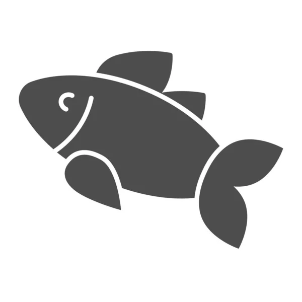 Icône solide poisson. Illustration vectorielle alimentaire isolée sur blanc. Design de style glyphe de fruits de mer, conçu pour le web et l'application. Eps 10 . — Image vectorielle