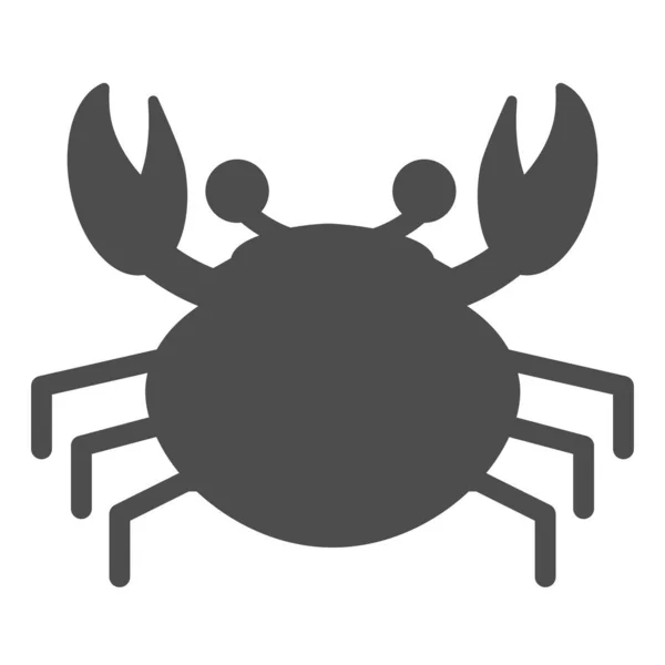 Krab stevig icoon. Schelpdiervector illustratie geïsoleerd op wit. Zeevruchten glyph stijl ontwerp, ontworpen voor web en app. Eps 10. — Stockvector