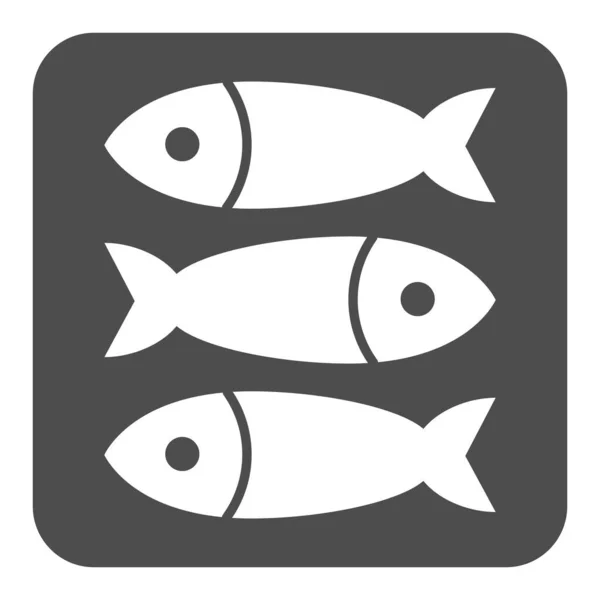 Ícone sólido de peixe espadilha. Ilustração do vetor alimentar isolado em branco. Design de estilo de glifo de frutos do mar, projetado para web e aplicativo. Eps 10 . — Vetor de Stock