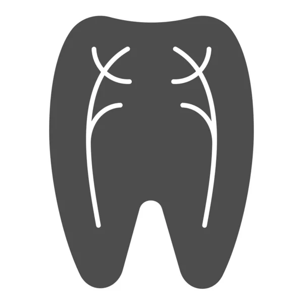 Icono sólido de los nervios dentales. Ilustración vectorial dentista aislada en blanco. Diseño de estilo glifo periodontal, diseñado para web y app. Eps 10 . — Archivo Imágenes Vectoriales