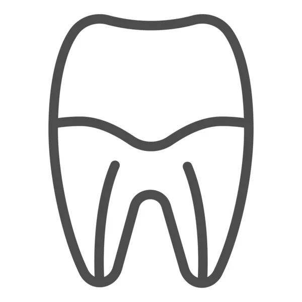 Icône de la racine des dents. Illustration vectorielle du canal dentaire isolée sur blanc. Conception de style de contour de soins dentaires, conçu pour le web et l'application. Eps 10 . — Image vectorielle