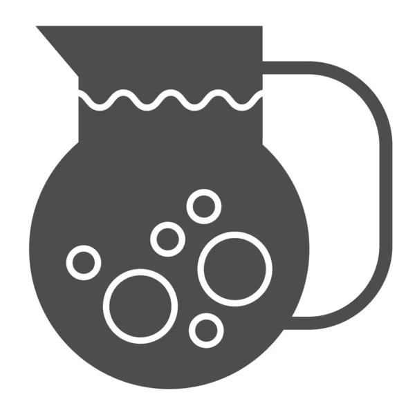 柠檬水壶固体图标。在白色上分离出新鲜饮料载体.Juice jug glyph风格设计，专为web和app设计。Eps 10. — 图库矢量图片