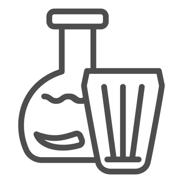 Wodka im Glas und Glaszeilensymbol. Wodka mit Pfeffervektorabbildung isoliert auf weiß. Alkohol skizzieren Stil-Design, für Web und App entwickelt. Eps 10. — Stockvektor