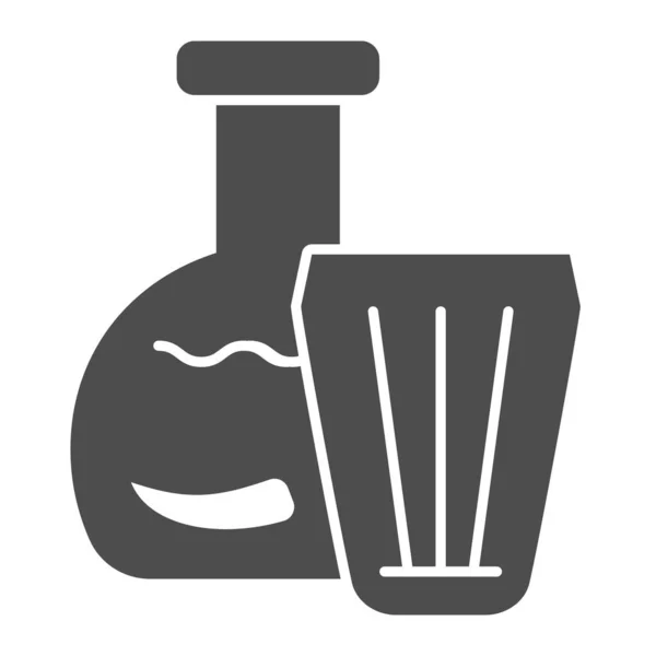 Vodka en tarro e icono sólido de vidrio. Vodka con ilustración de vectores de pimienta aislado en blanco. Diseño de estilo glifo de alcohol, diseñado para web y aplicación. Eps 10 . — Vector de stock