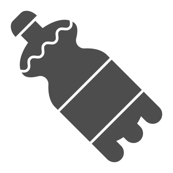 水の固体アイコンのボトル。白に隔離されたボトルベクトルイラストのミネラルウォーター。Webとアプリ用に設計されたグリフスタイルのデザインを飲みます。Eps 10. — ストックベクタ