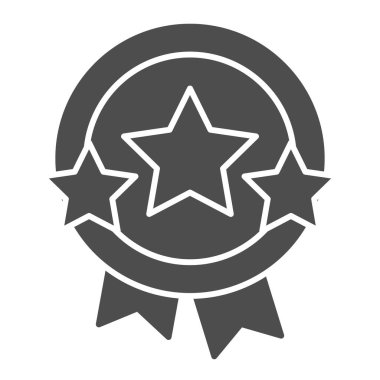 Ödül yıldızı simgesi. Ödül vektör illüstrasyonu beyaza izole edildi. Medal glyph tasarımı, web ve uygulama için tasarlanmış. Eps 10.