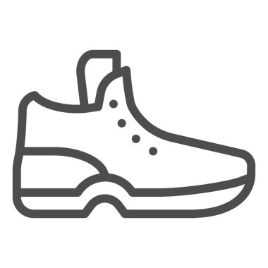 Spor ayakkabısı çizgisi simgesi. Spor ayakkabı çizimi beyaza izole edildi. İnternet ve uygulama için dizayn edilmiş ayakkabı tasarımı. Eps 10.