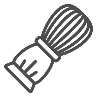 Tıraş fırçası çizgisi simgesi. Tıraş vektörü çizimi beyaza izole edildi. Yüz fırçası tasarımı, web ve uygulama için tasarlanmış. Eps 10.